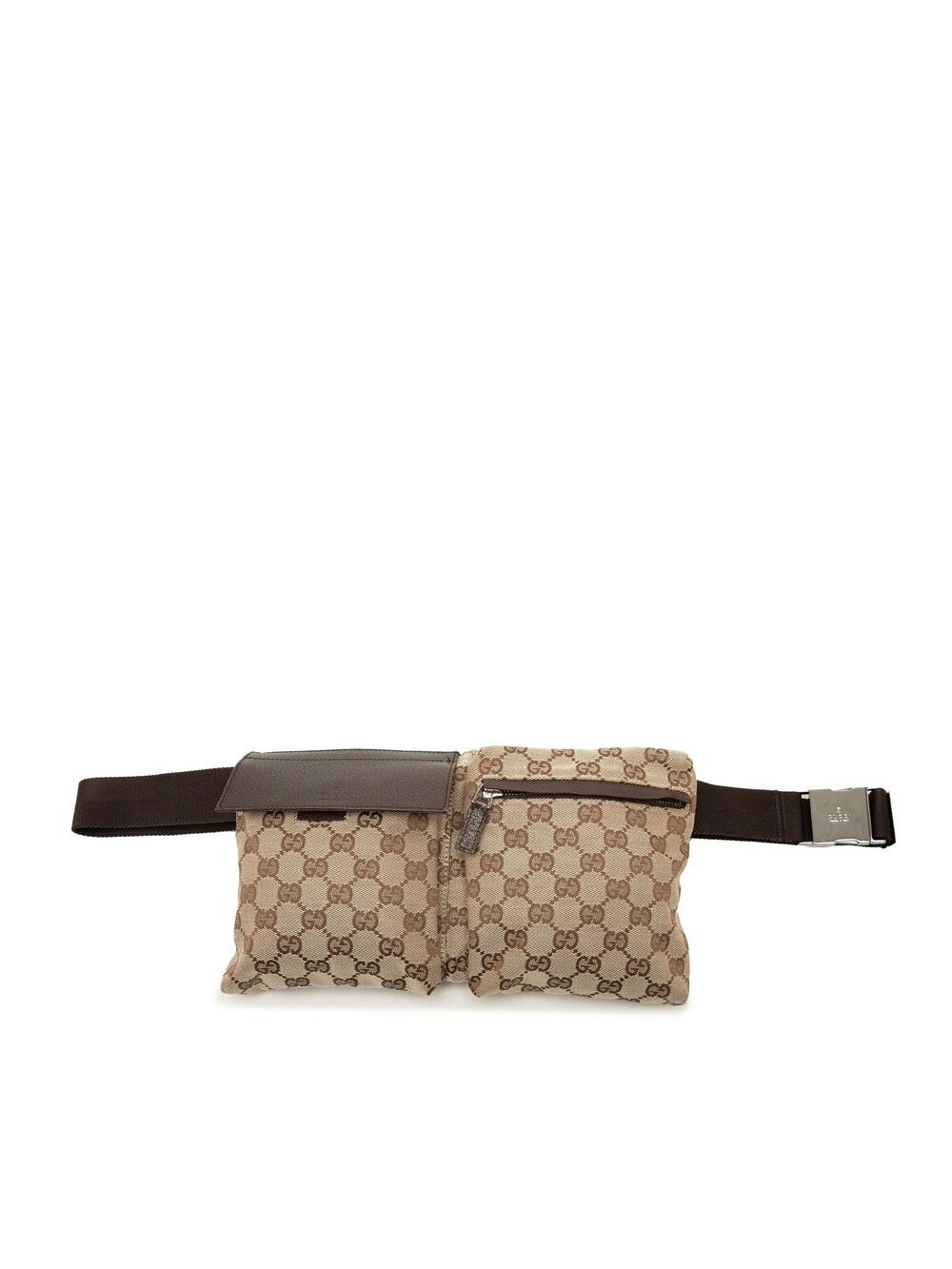 Gucci Gg Canvas Double Pocket Belt Bag #362558G63B